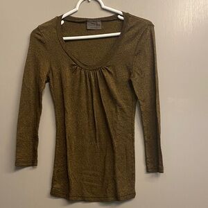 Michael Stars Metallic Brown Long Sleeve Top